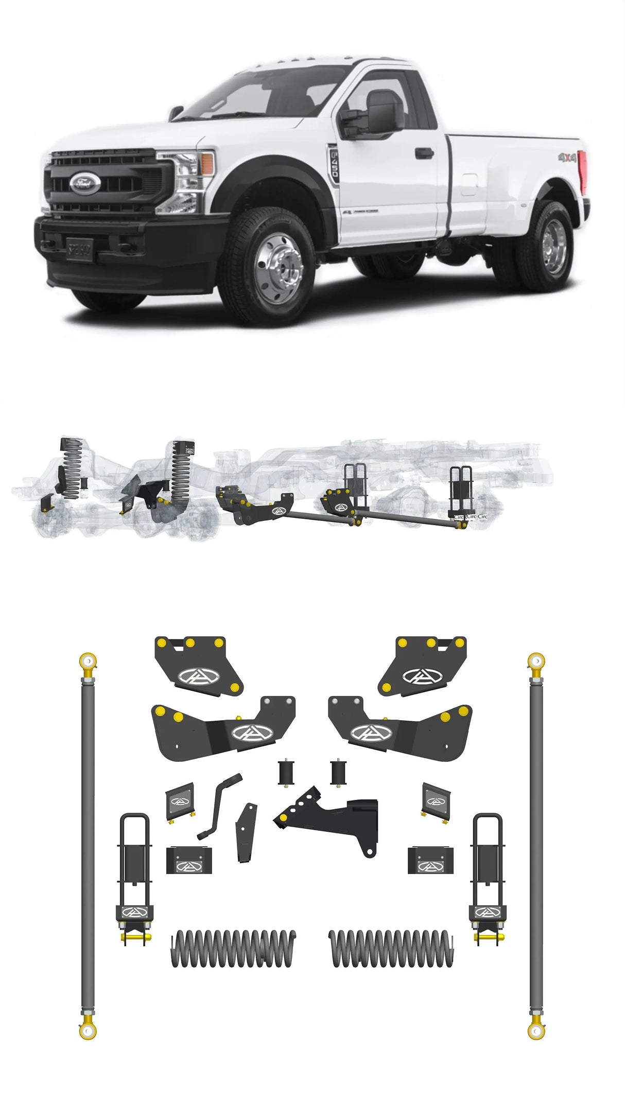 Any Level 5.5" Static Lift - Base System: F-450, Dual Rear Wheel (2020-2022) Any Level Lift