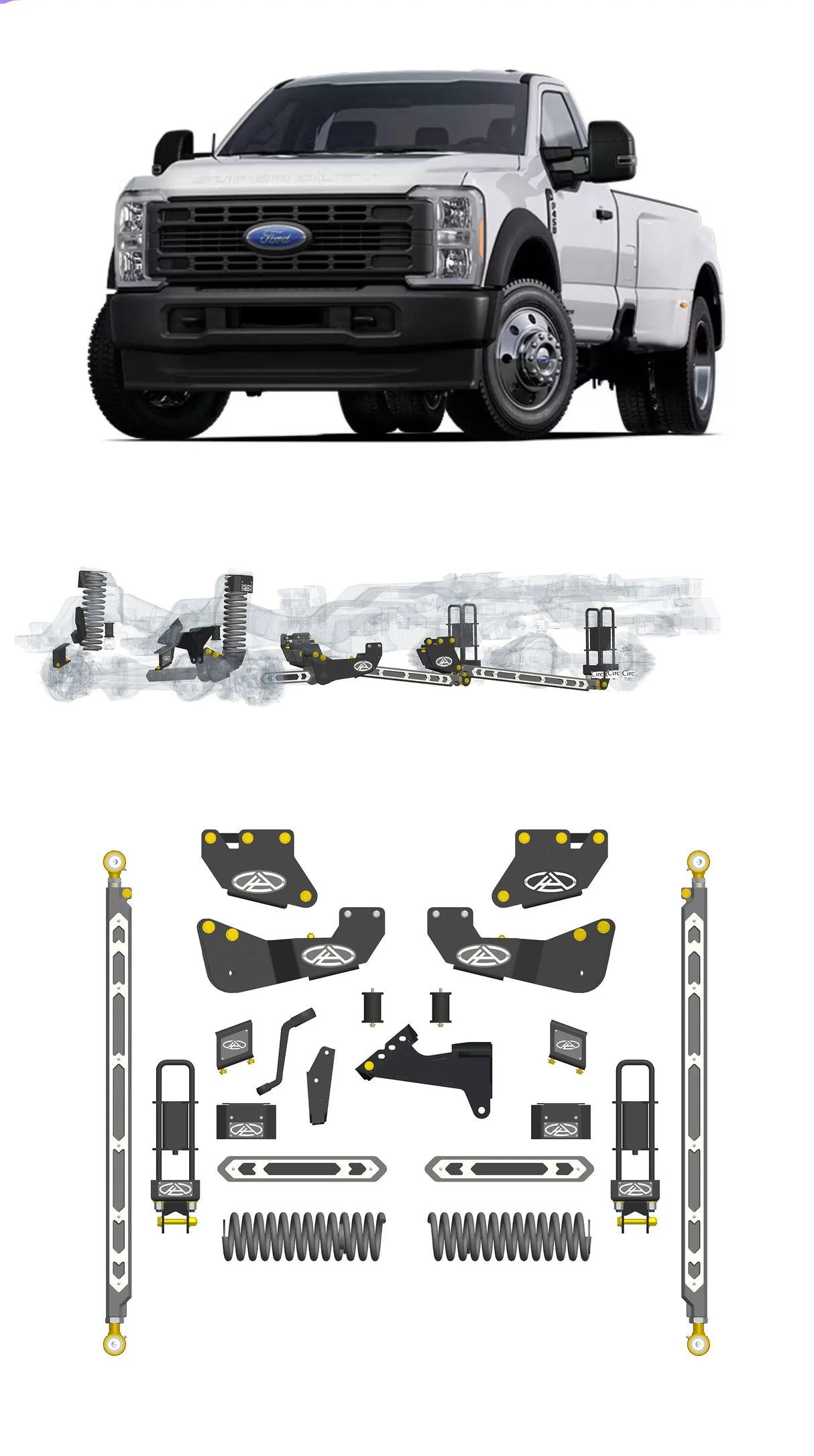 Any Level 5.5" Static Lift - Base System: F-450, Dual Rear Wheel (2023+) Any Level Lift