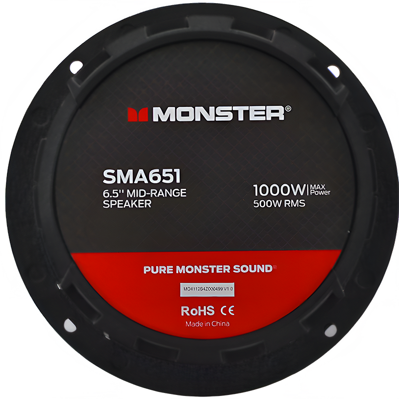 Monster SMA651 6.5″ 500W RMS Midrange Speaker 8-Ohm (Single) Monster Audio
