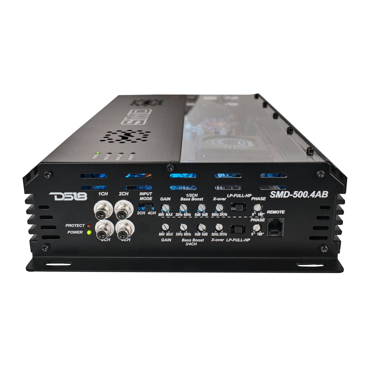 SMD 4-Channel Class AB Amplifier with VM-1 Voltmeter and Digital LED Lights 4 x 500W at 2-Ohm - Steve Meade Designs