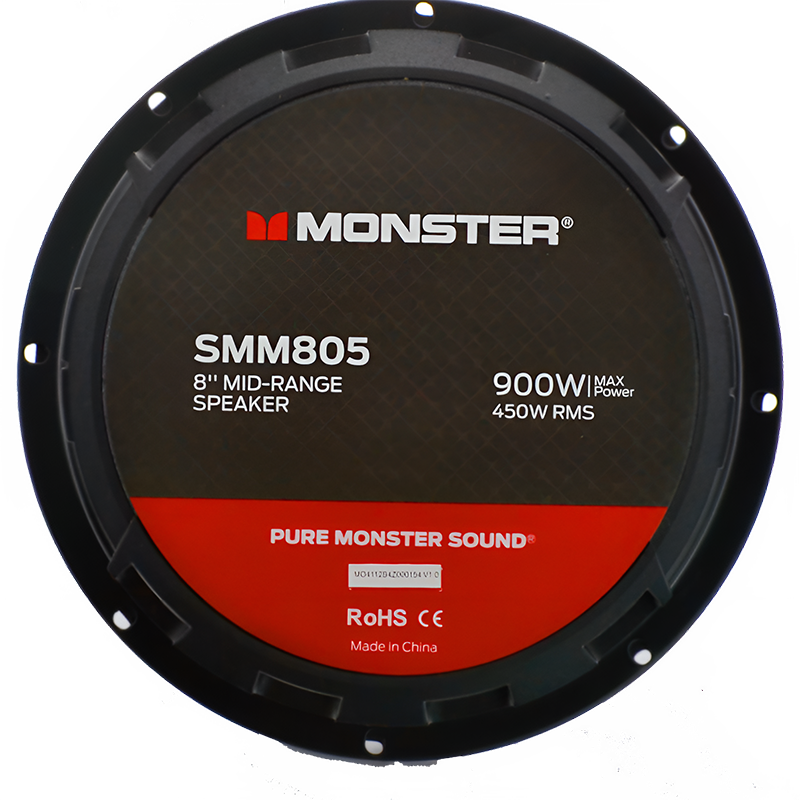 Monster SMM805 8" 450W RMS Midrange 8" Midrange Speaker 8-Ohm (Single) Monster Audio