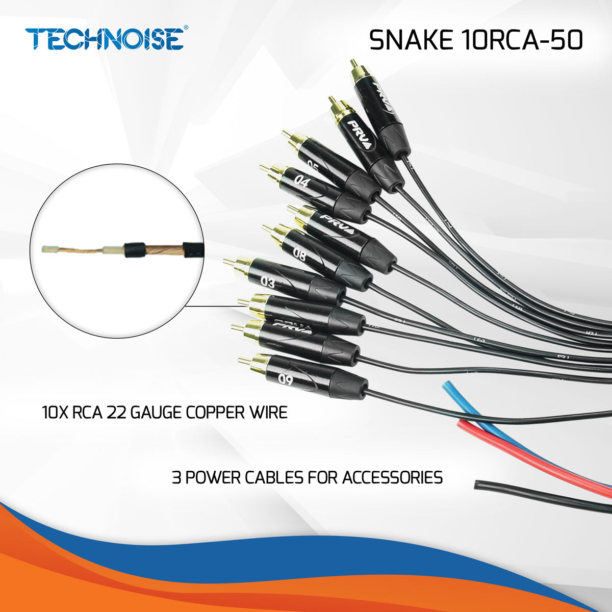 PRV SNAKE 10RCA-50 RCA Cable PRV Audio