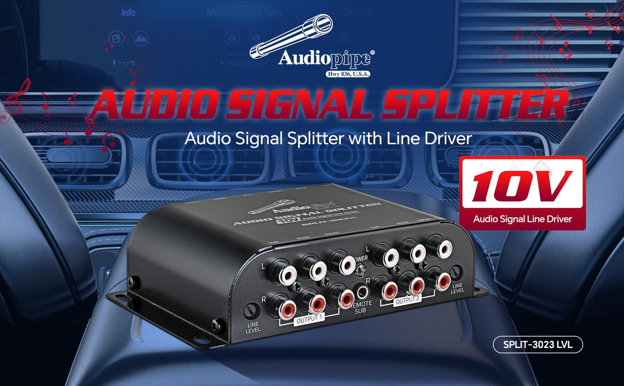 Audio Signal Splitter (SPLIT-3023LVL) Audiopipe