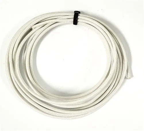 SRML WHITE 14 AWG FIBER GLASS BRAID APPLIANCE HI TEMP WIRE MOTOR LEAD AC/DC WIRE AND SUPPLY