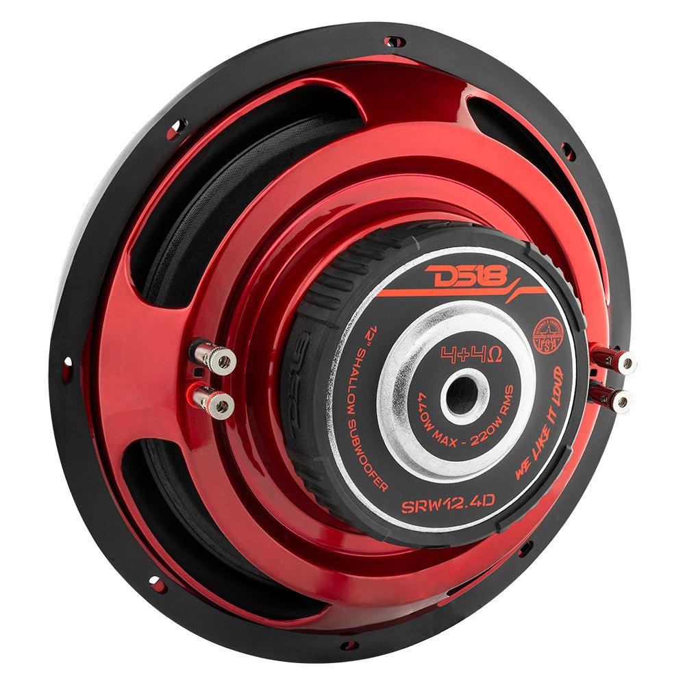 SRW Shallow-Mount 12" Subwoofer 220 Watts Rms DVC 4-Ohm