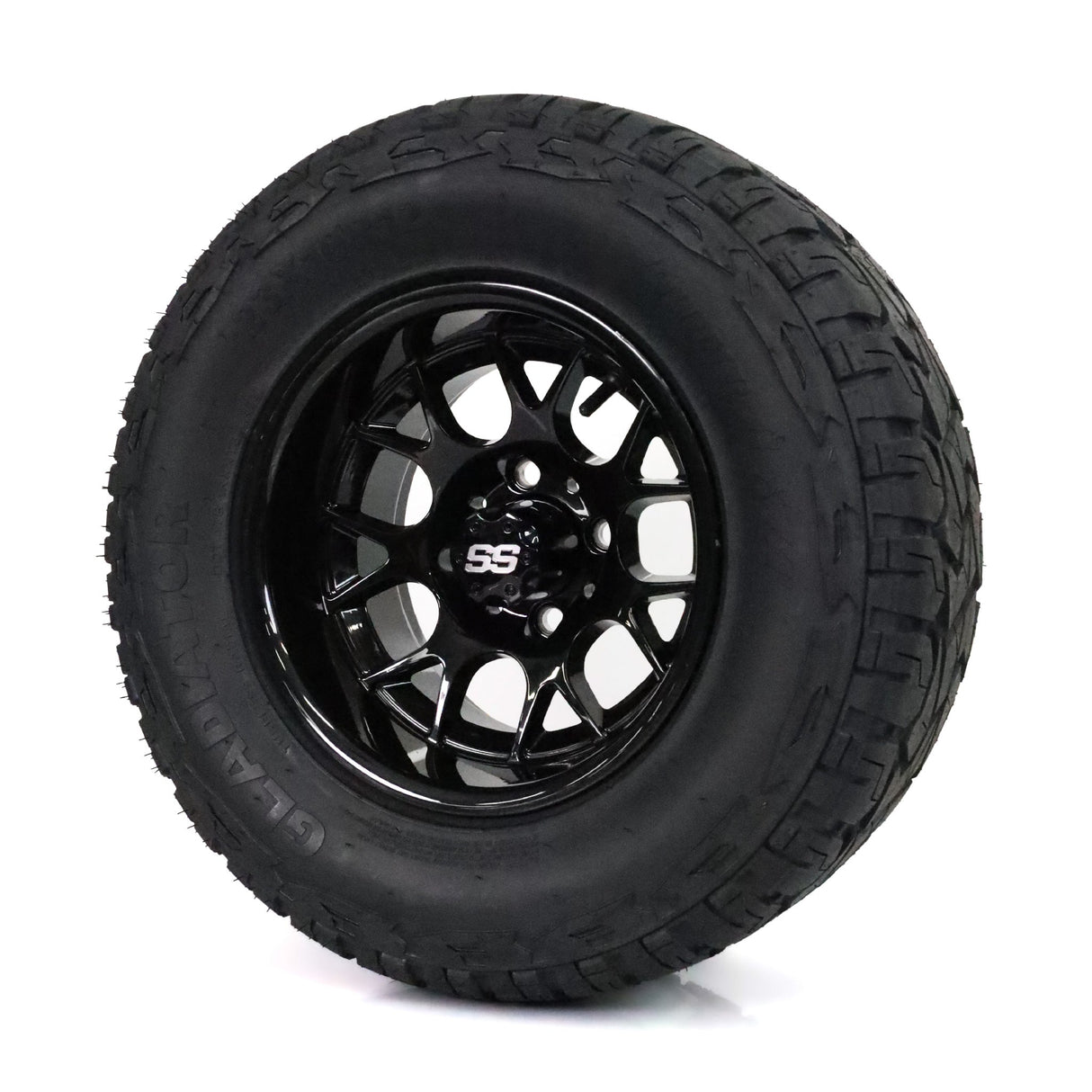 SS Wheels Alpha 12x7 Gloss Black & X Comp X/T Tire Package