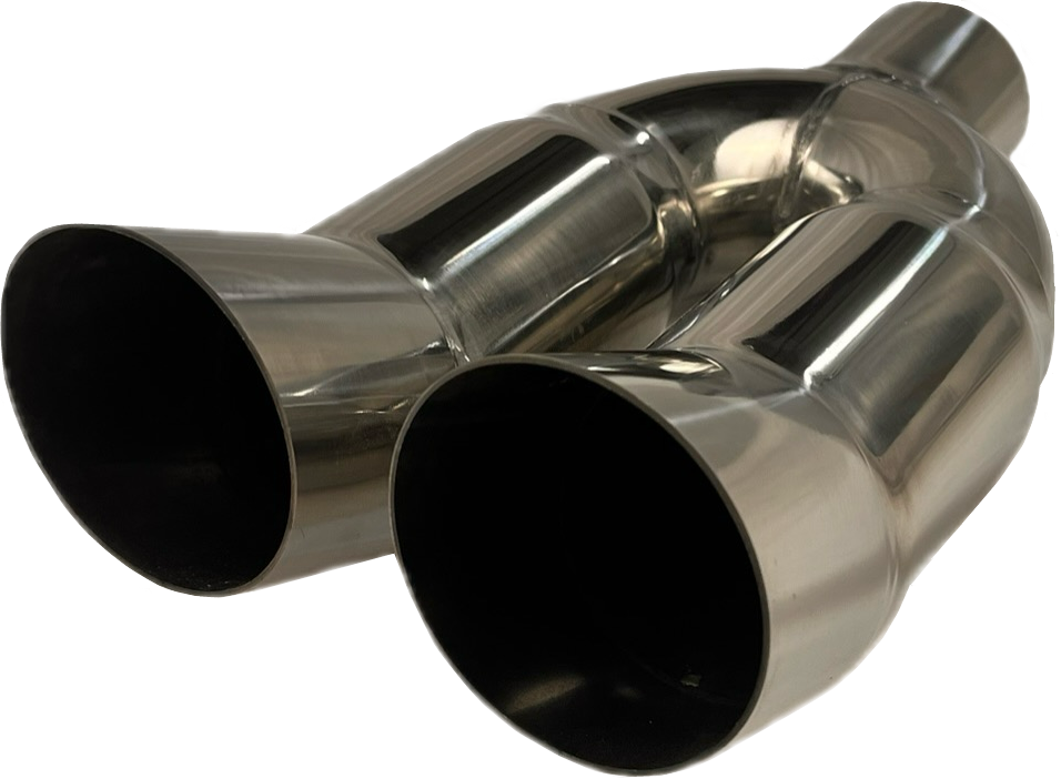 Rounded Turn-Up Slant | Dual Exit Tips Mel's Mfg.