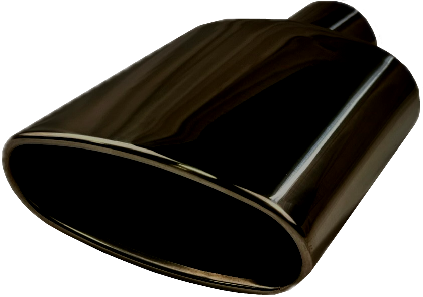 Oval Rolled Slant | Black Chrome Exhaust Tip Mel's Mfg.