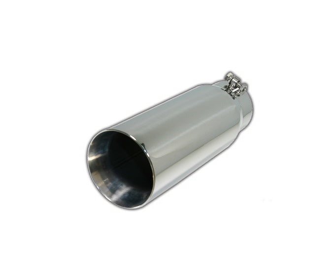 Bolt-on Dual Wall Non-Resonated Tip | Polished 304 Stainless Exhaust Tip Mel's Manufacturing