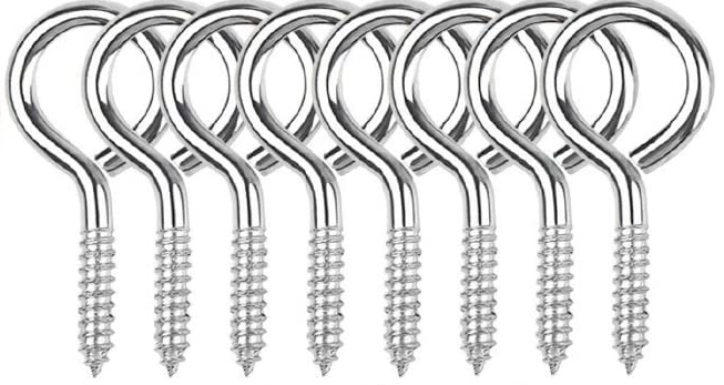 Steel Screw Eye Hooks, 200LB, 2-1/2 Inches TekShack