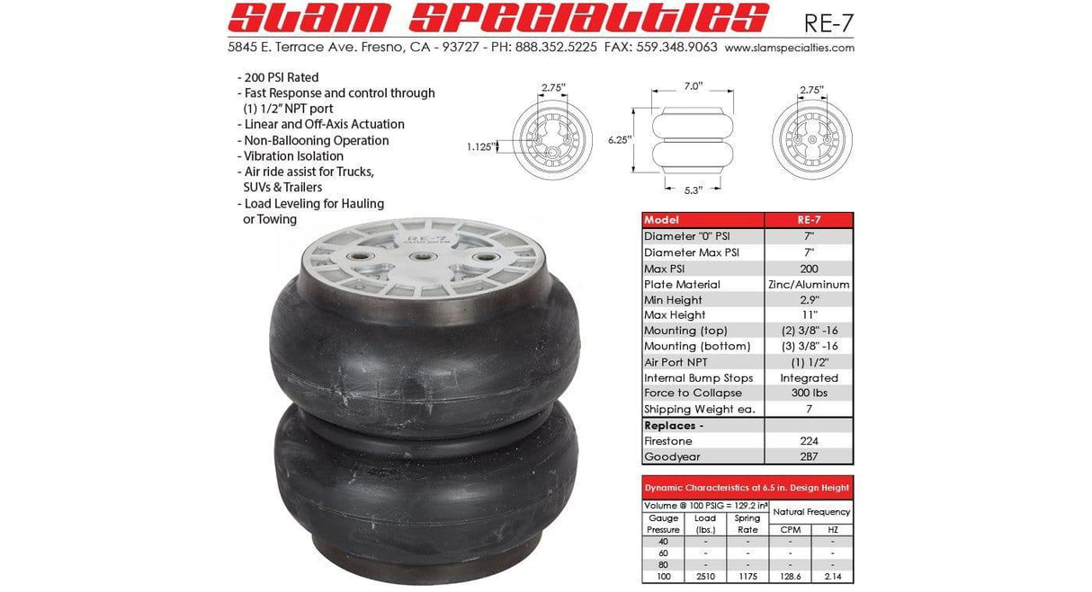 Slam Specialties RE-7 200 PSI Air Bag Slam Specialties
