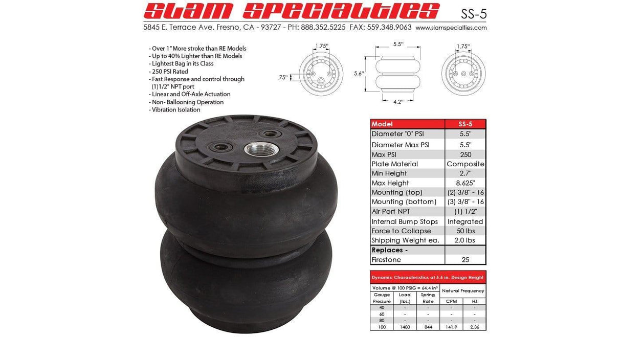 Slam Specialties SS-5 Composite Air Bag Slam Specialties