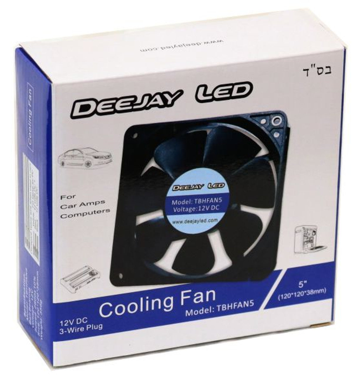 Deejay LED 5" 12V Car Amplifier Cooling Fan Deejay LED
