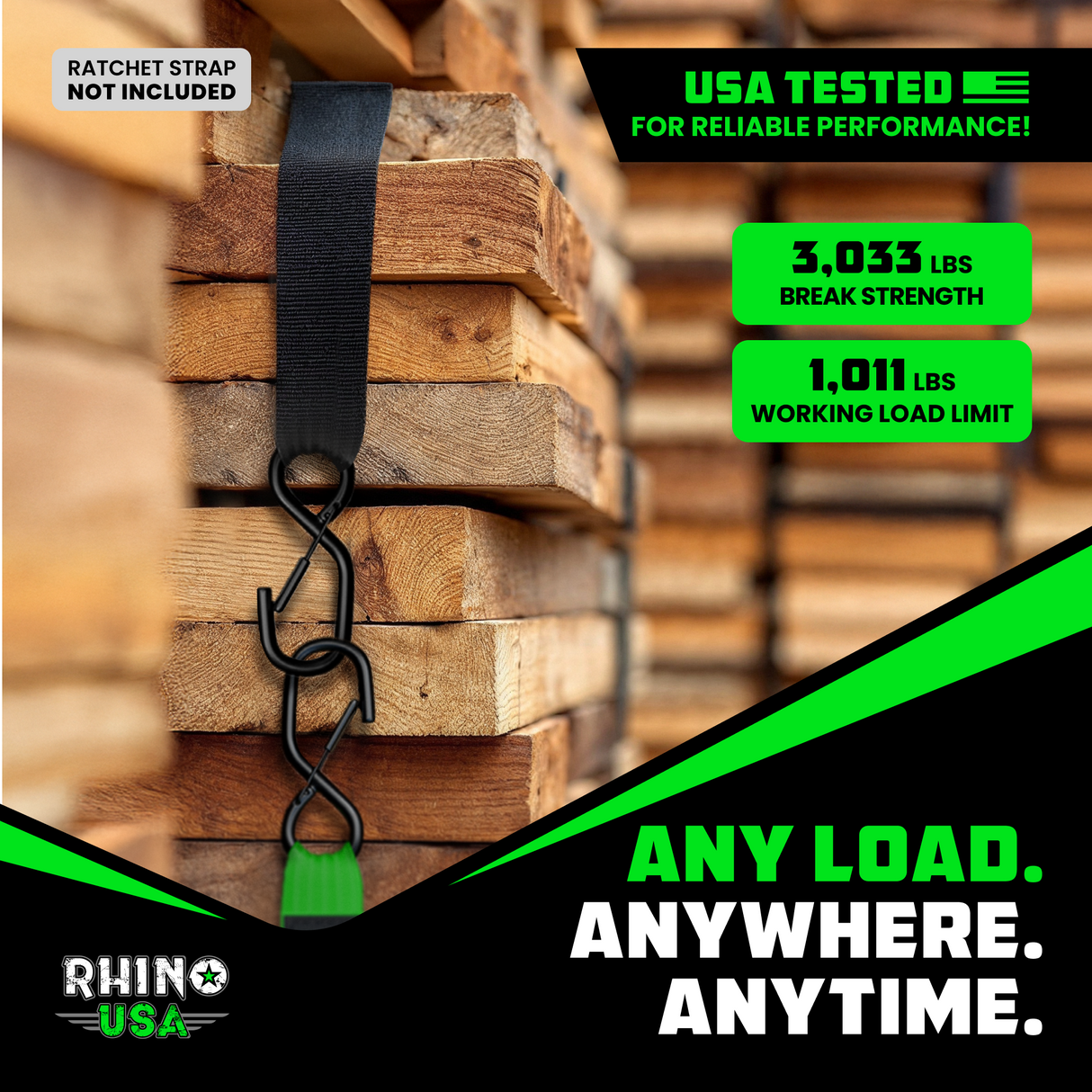 2" x 20' Ratchet Strap Extensions (2-Pack)