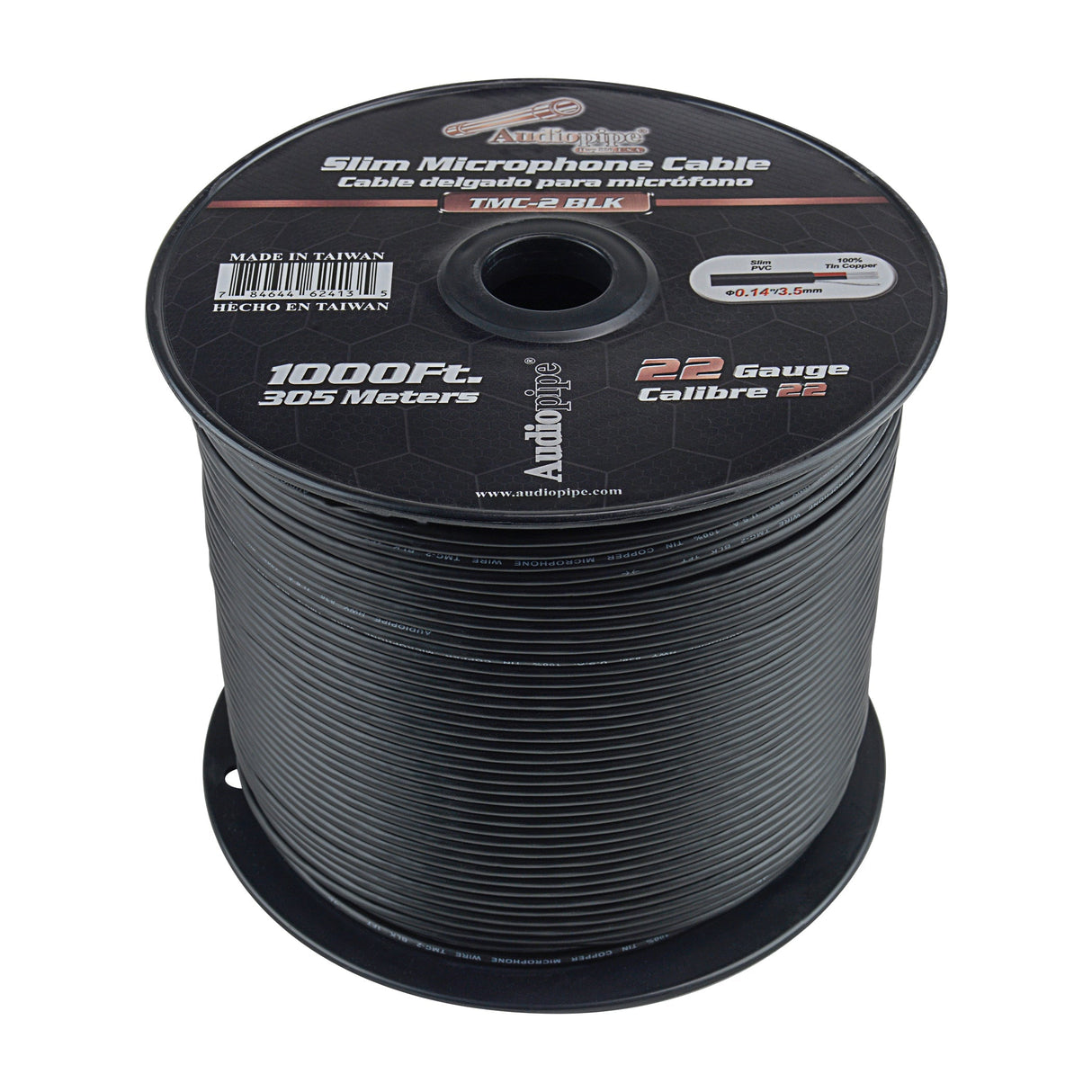 Slim Microphone Cable (TMC-2-BLK) Audiopipe