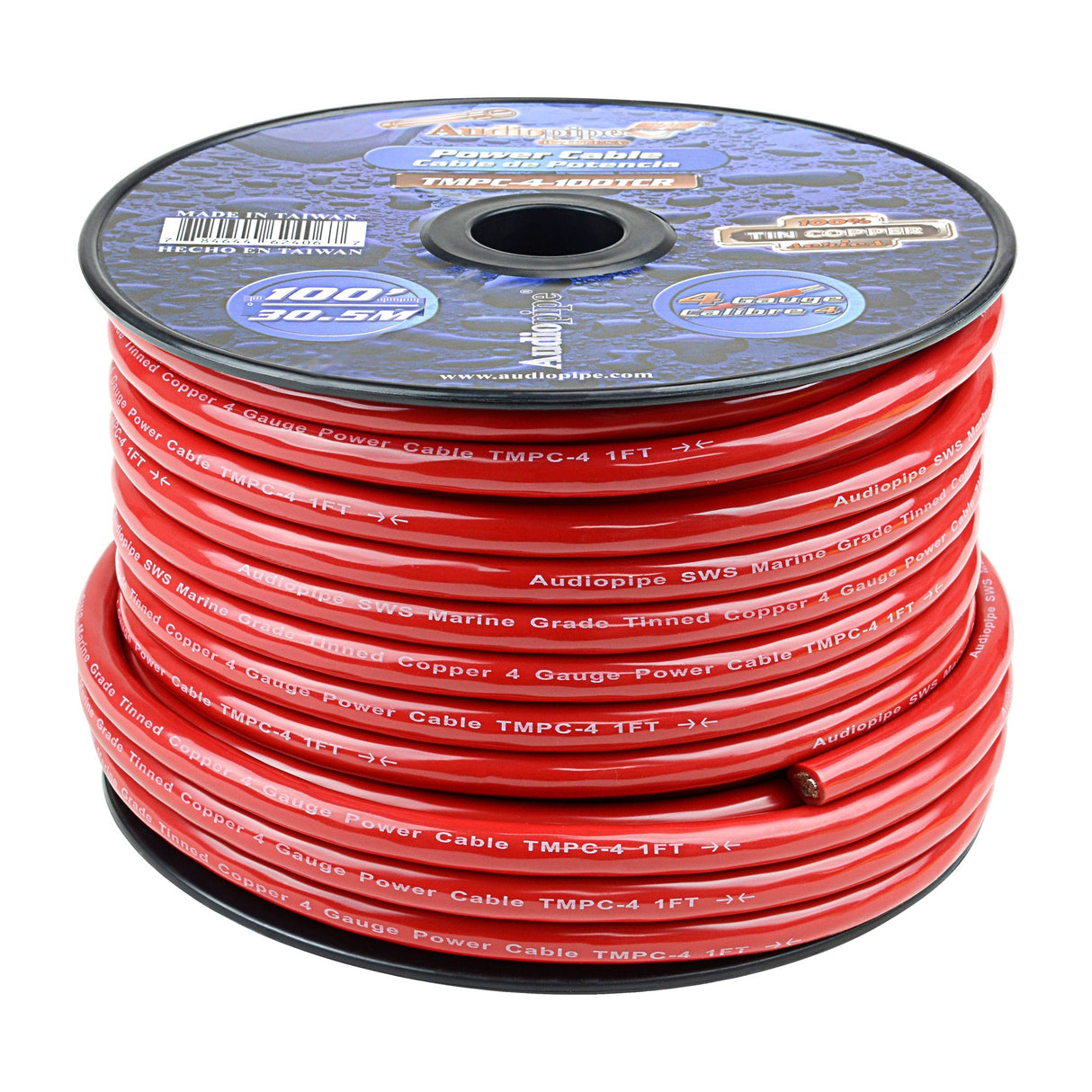 Marine 4 Gauge Power Cable (TMPC-4-100TCR) Audiopipe