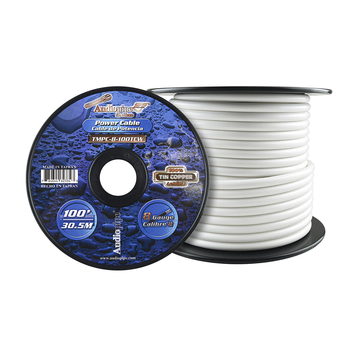 Marine 8 Gauge Power Cable (TMPC-8-100TCW) Audiopipe