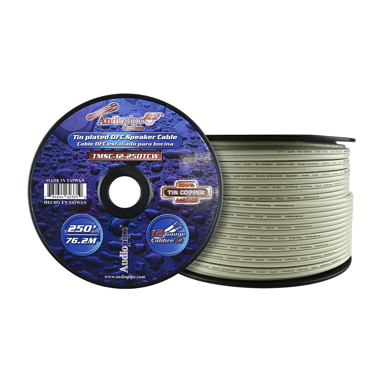 TMSC-12-250TC Flexible PVC Tin Copper-Plated OFC Speaker Wire 12 AWG Audiopipe