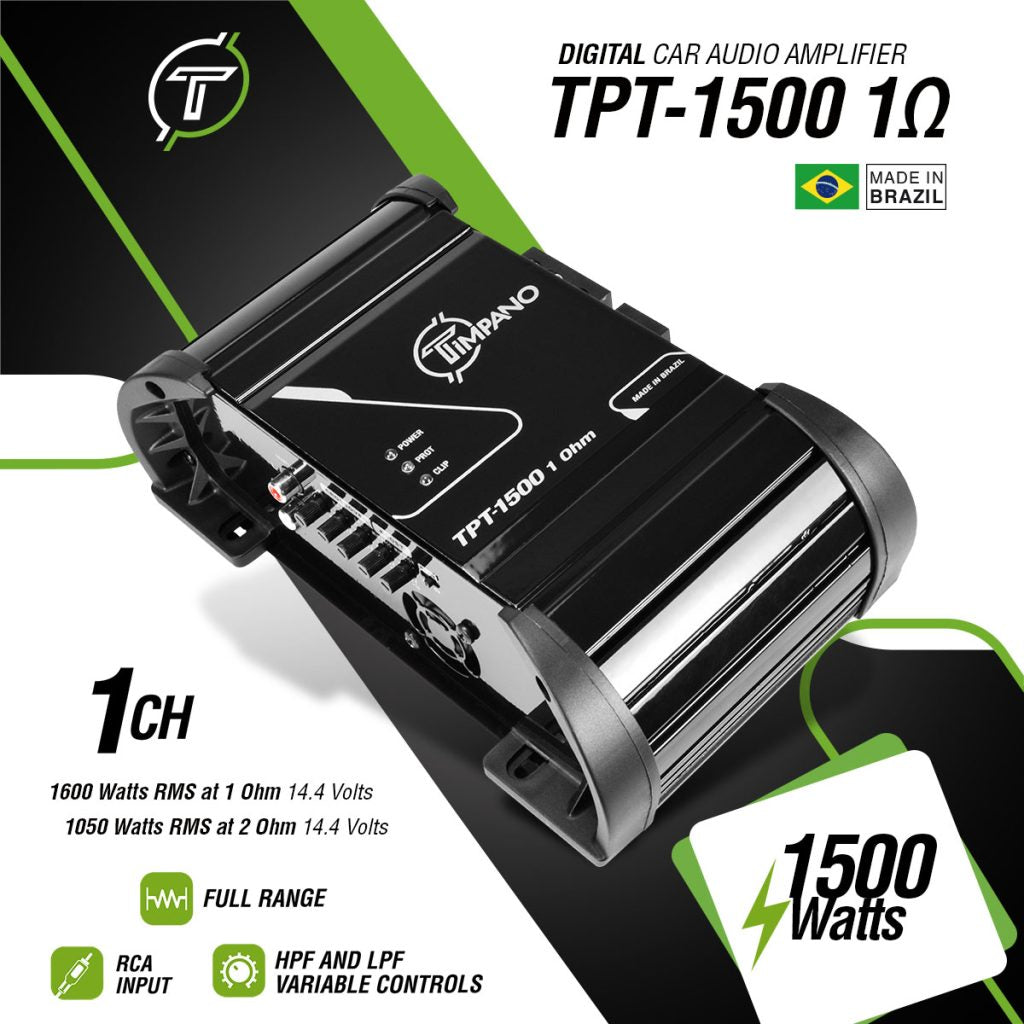 Timpano 1500 Watts Car Audio Amplifier Fullrange TPT-1500 1 Ohm Timpano