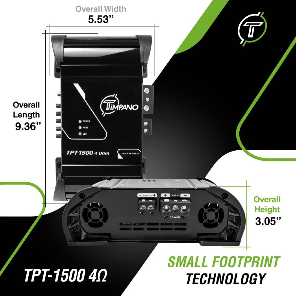 Timpano 1500 Watts Car Audio Amplifier Fullrange TPT-1500 4 Ohm Timpano