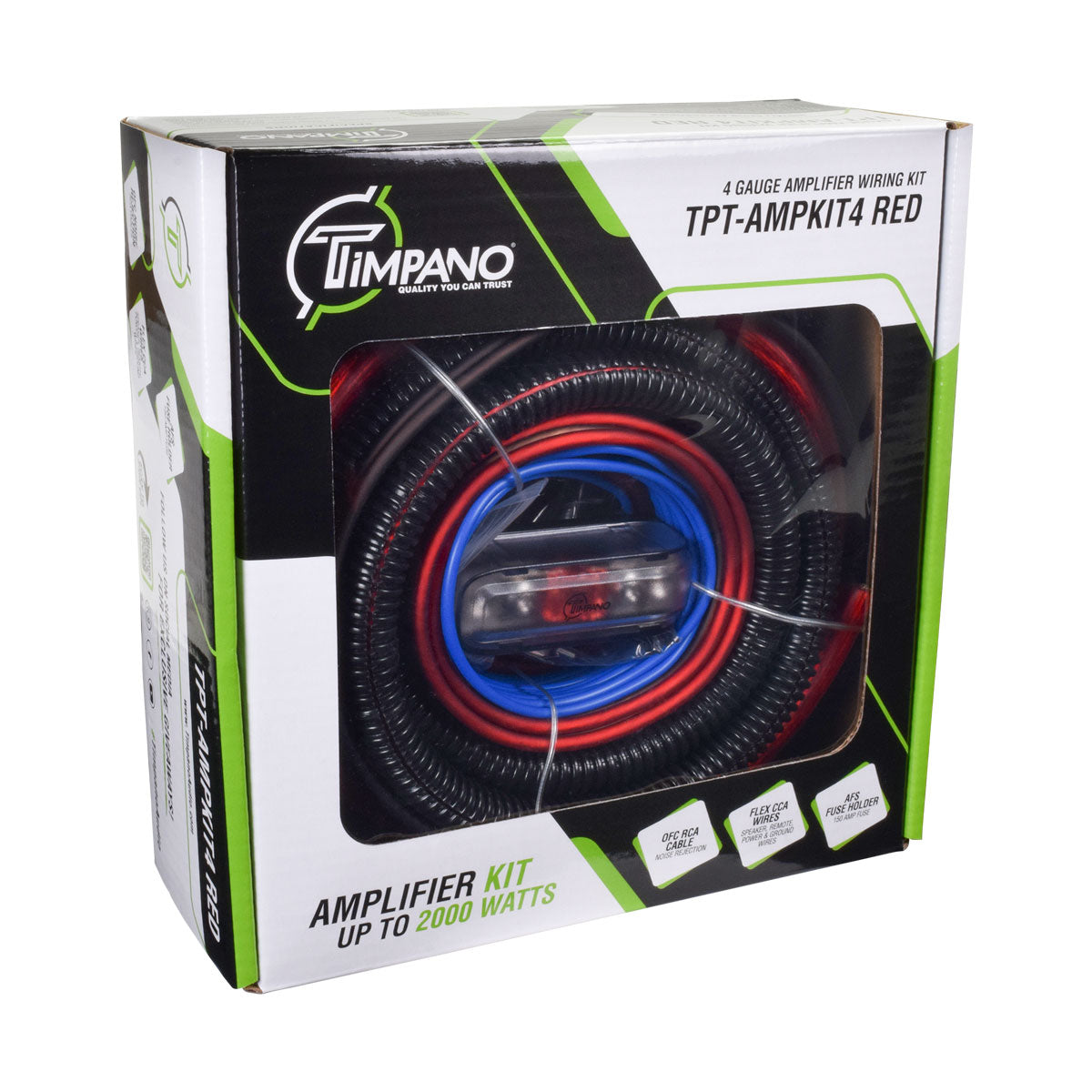 TPT-AMPKIT4 RED Amplifier Wiring Kit Timpano Audio