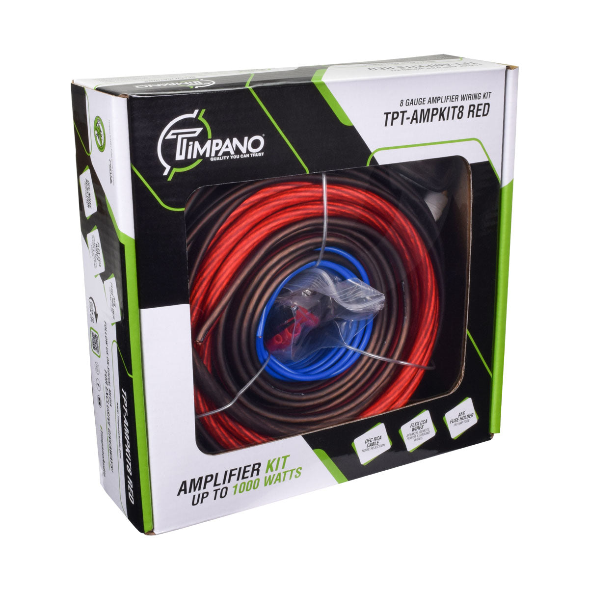 TPT-AMPKIT8 RED Amplifier Wiring Kit Timpano Audio