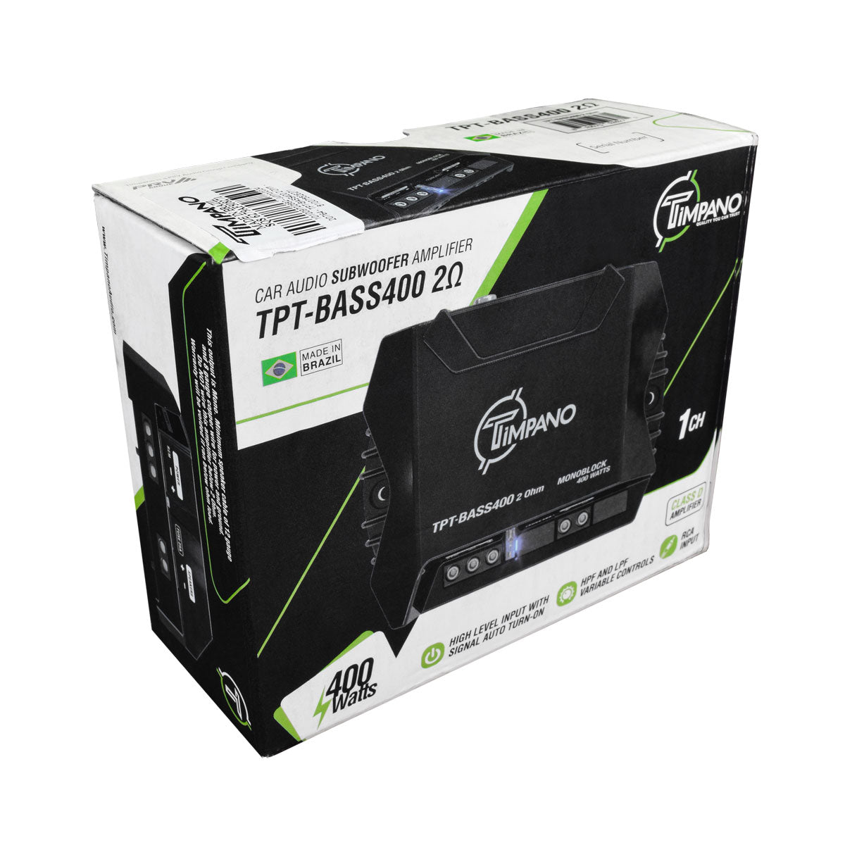TPT-BASS400 2 Ohm Amplifier FREE GIFT Timpano Audio