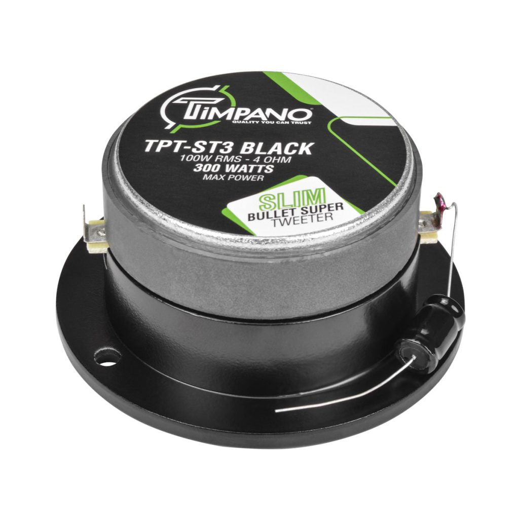 TPT-ST3 BLACK Timpano Super Bullet Tweeters 600 Watts 4 Ohm PRV