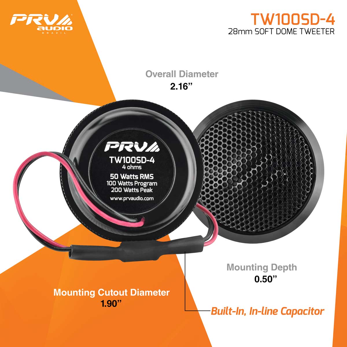 PRV TW100SD-4 (PAIR) Tweeter PRV Audio