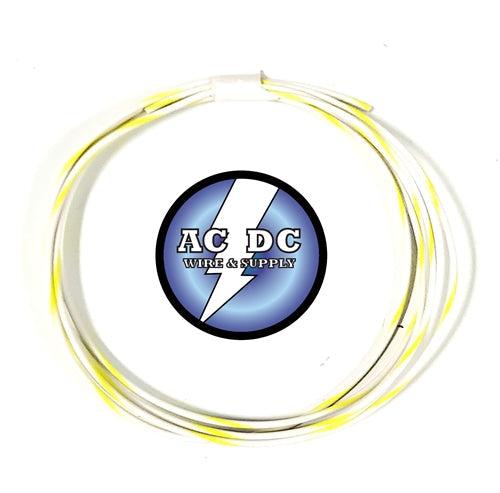 TXL 22 AWG AUTOMOTIVE WIRE WHITE W/ YELLOW STRIPE
