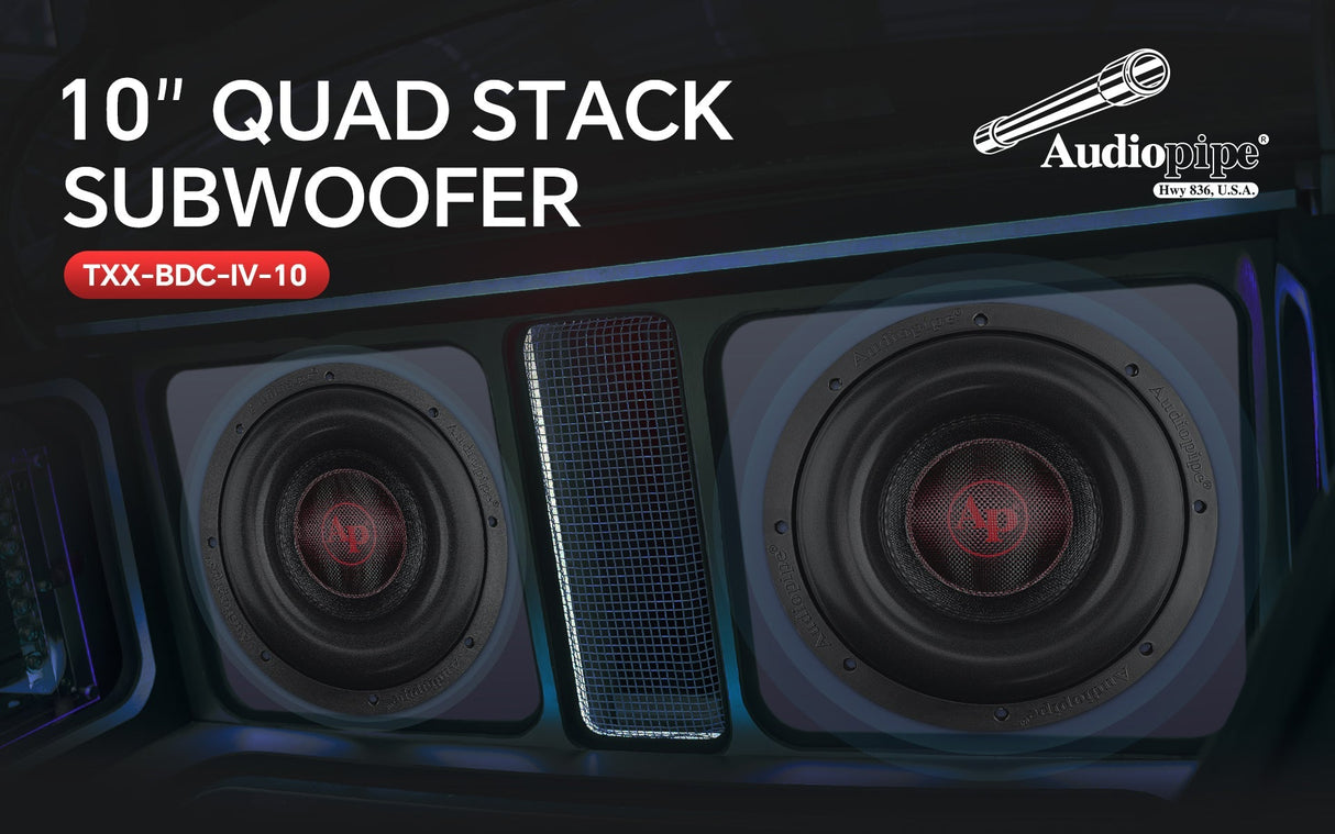 10" Quad Stack Composite Cone Subwoofer (TXX-BDC-IV-10) Audiopipe