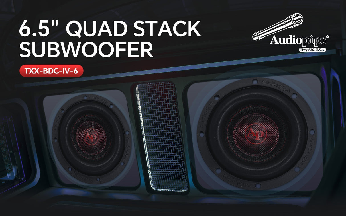 6" Quad Stack Composite Cone Subwoofer (TXX-BDC-IV-6) Audiopipe