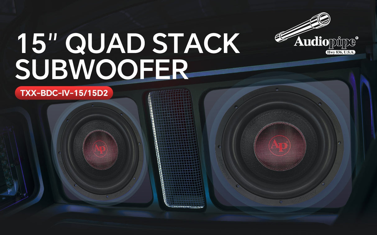 TXX-BDC-IV-15 15" Quad Stack Composite Cone Subwoofer Audiopipe