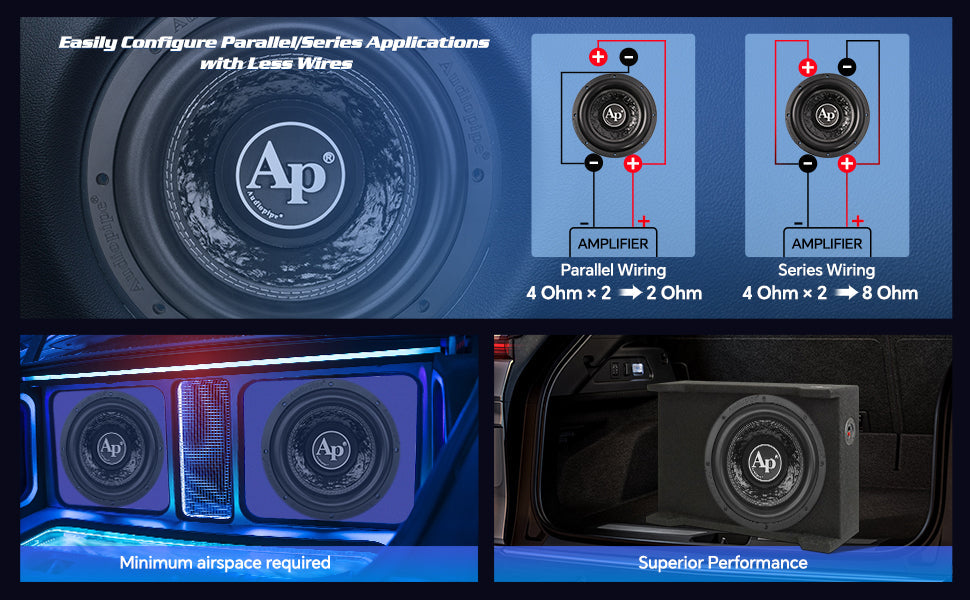 10" Shallow Mount Subwoofer (TXX-FB1000), Sold individually Audiopipe