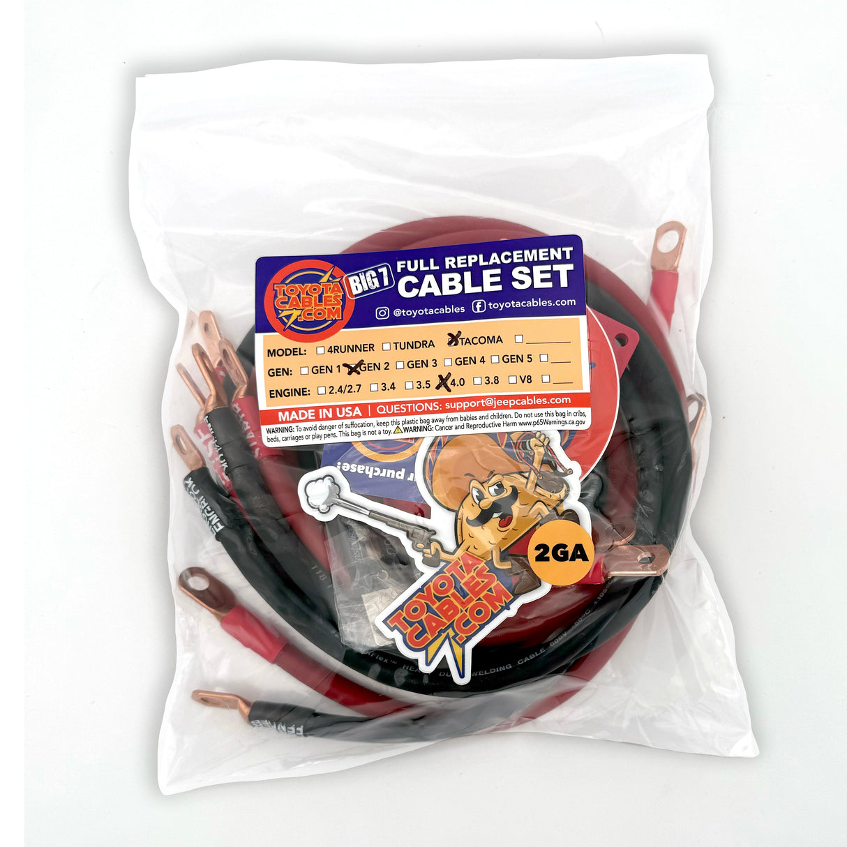 Toyota Tacoma Big 7 Battery Cables Kit (Gen 2 - 2005-2015)