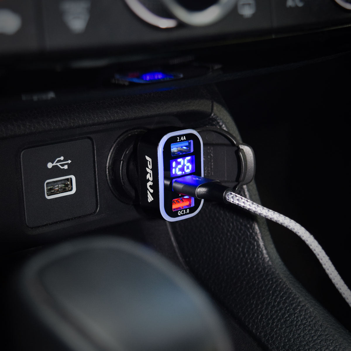 PRV USB Charger Voltmeter Low Profile Noise Free Design