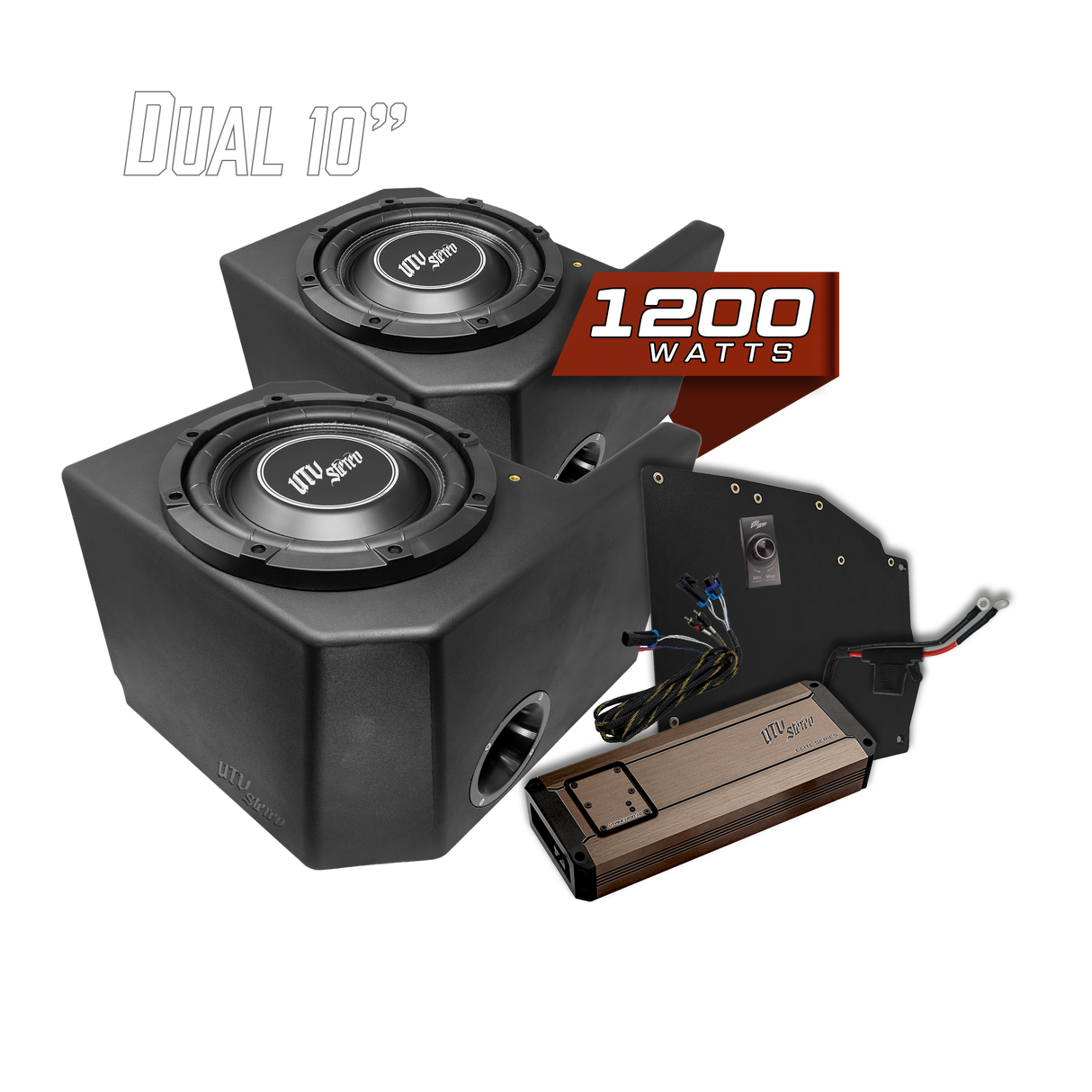 Polaris® Ranger 1200W Dual 10" Subwoofer Kit | UTVS-RNG-SUB-1200-2 UTV Stereo