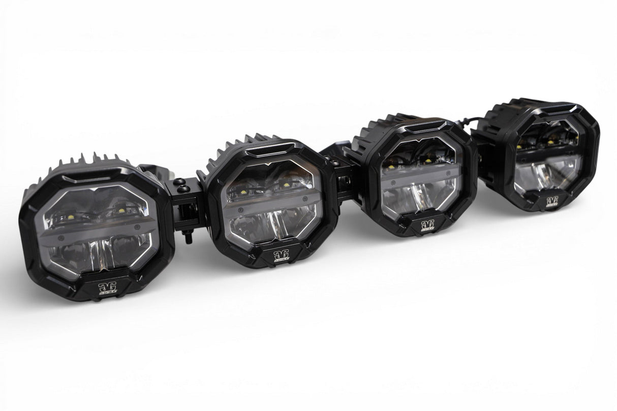 4 Light U-Con Interlocking Off Road LED Pod With Amber or White DRL Running Light GGLighting