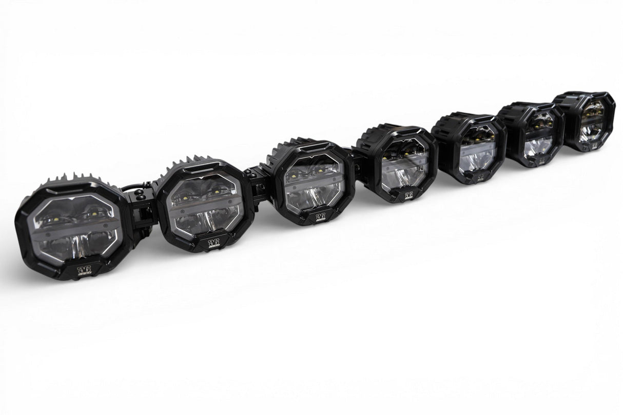 7 Light U-Con Interlocking Off Road LED Pod With Amber or White DRL Running Light GGLighting