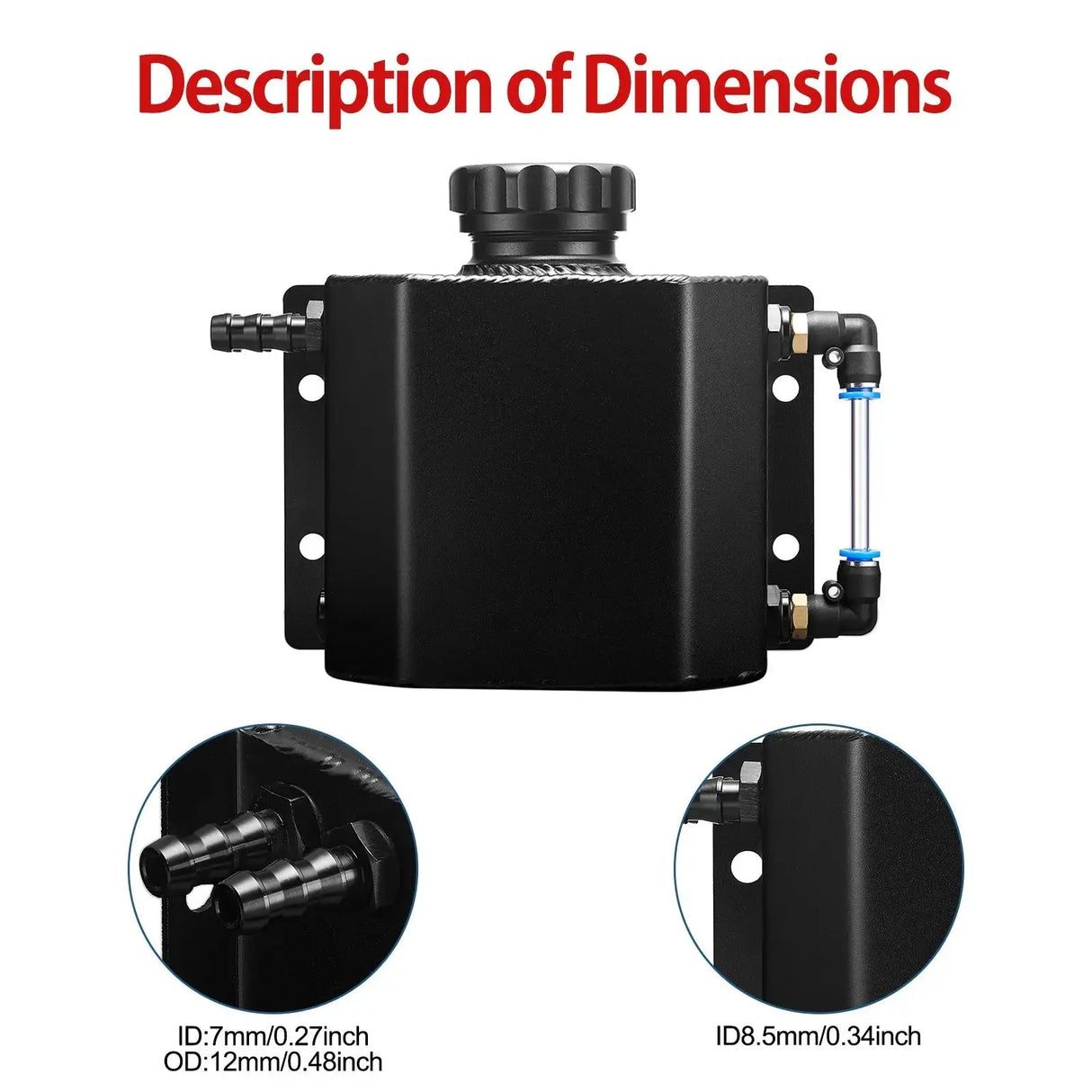 Universal Coolant Reservoir Tank Coolant Overflow Tank Reservoir Expansion 1L
