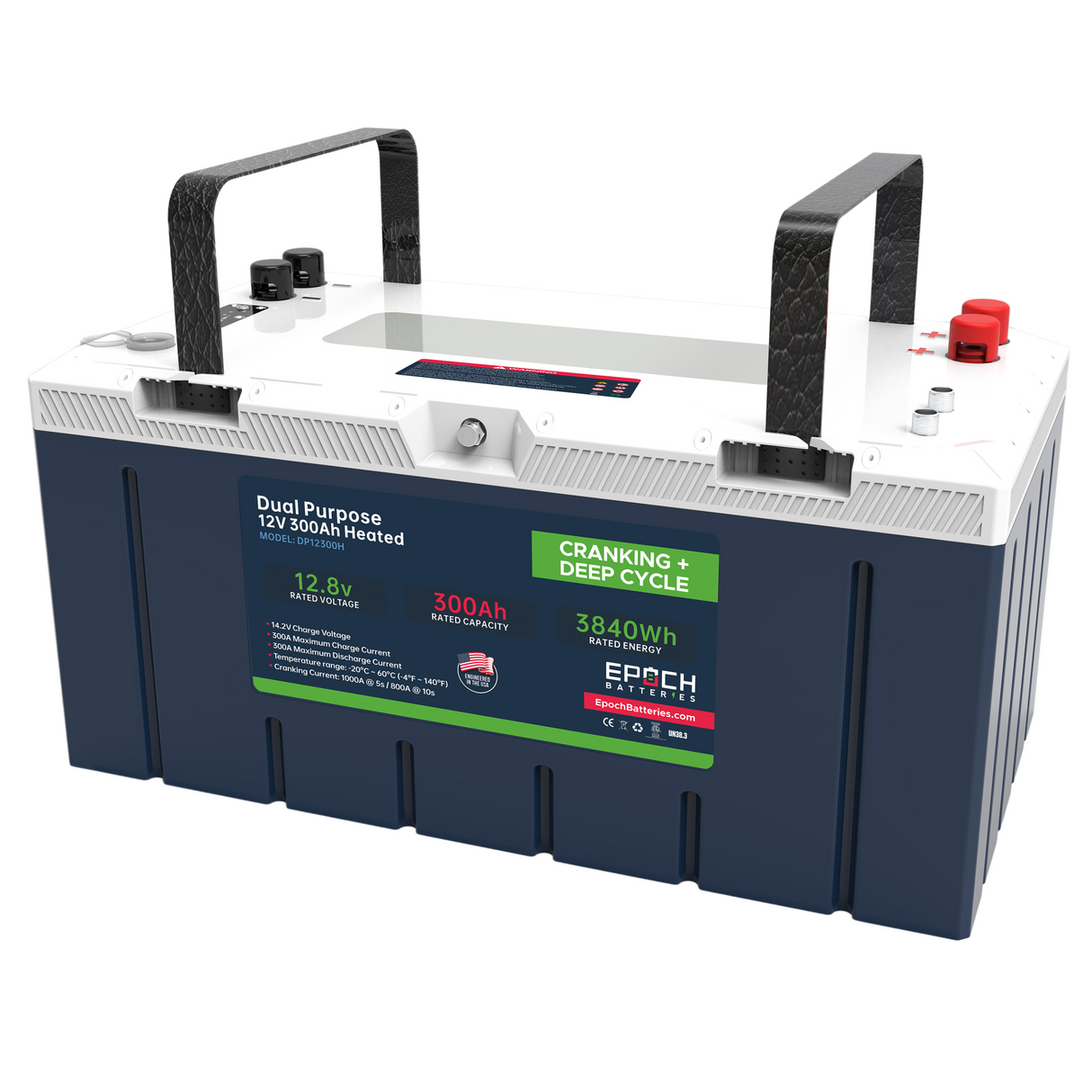 Epoch Batteries 12V 300Ah Pro Series Dual-Purpose LiFePO4 Battery
