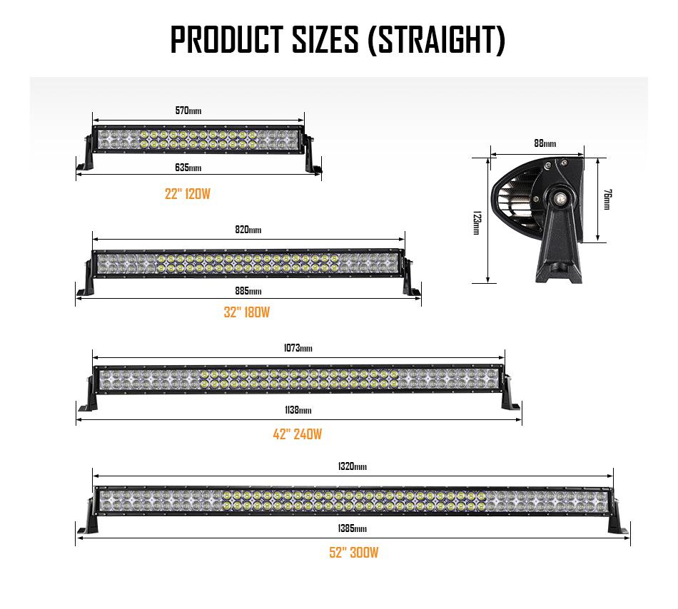 Auxbeam 32" Golf Cart Light Bar - Straight LED RGB Cree Golf Cart Light Bar WITH 12V converter