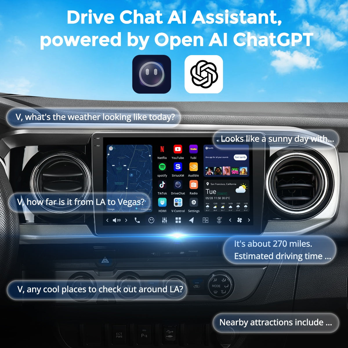 VISION 10" Custom-Fit Car Stereo for Toyota Tacoma 2016-2023