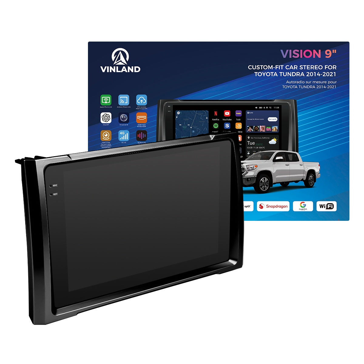 VISION 9" Custom-Fit Car Stereo for Toyota Tundra 2014-2021