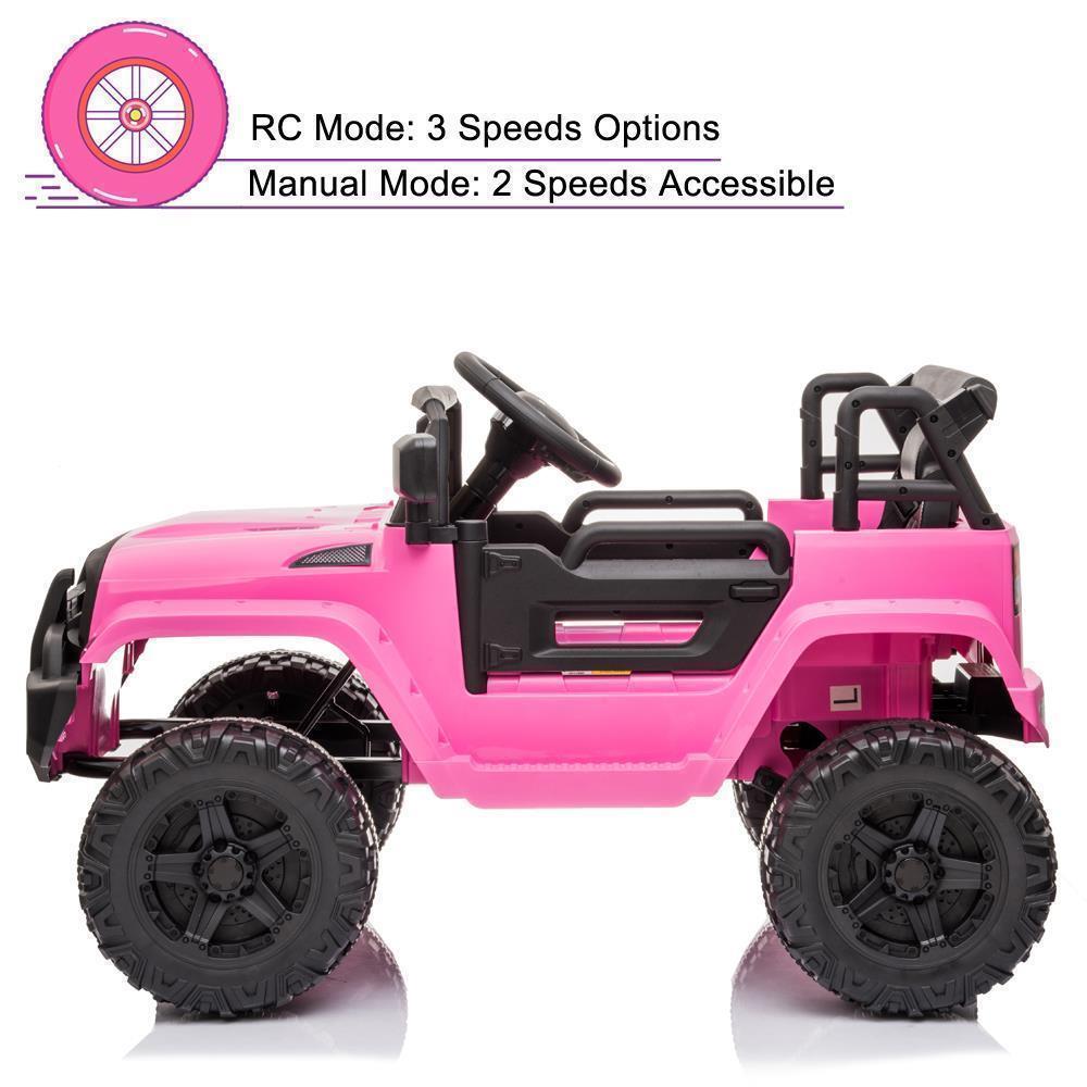 Electric Ride-On Car Truck for Kids with MP3, LED Lights, and Remote Control - 3 Speed Options