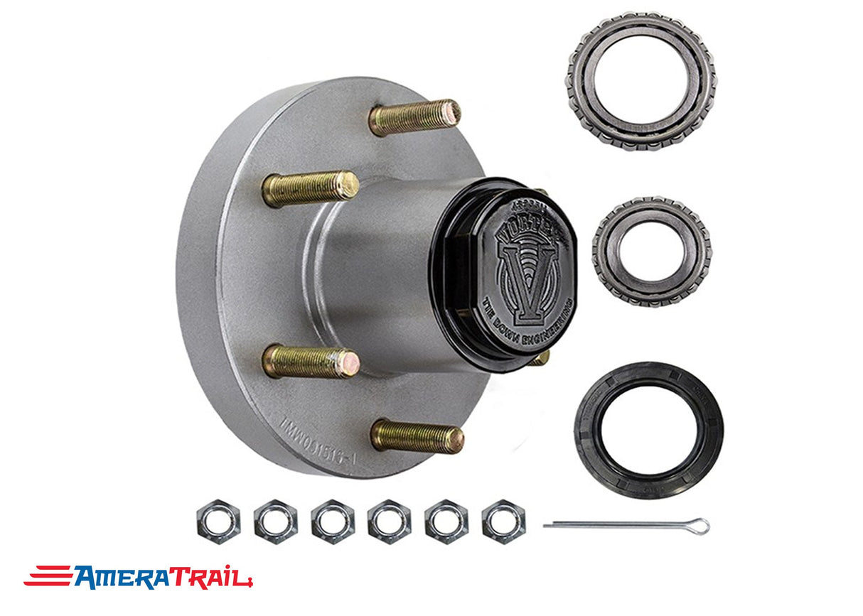 6 Lug Vortex Hub w/ 6 Year 100,000 Mile Warranty - Packed, Greased, and Ready to Roll - Available w/ Stainless Lug Nuts