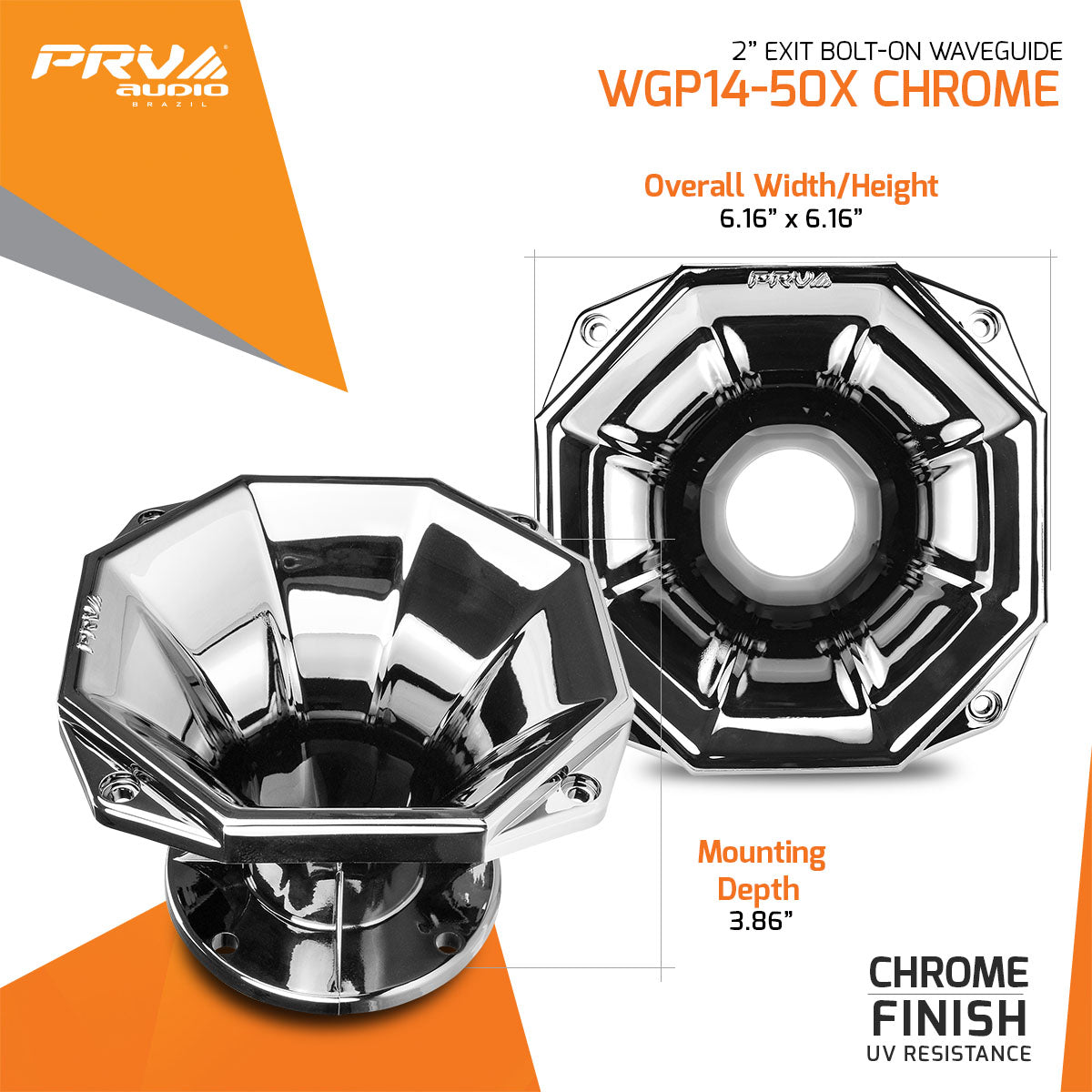 PRV Audio D2200Ph + WGP14-50X 2in Midrange Horn Driver Bundle Chrome