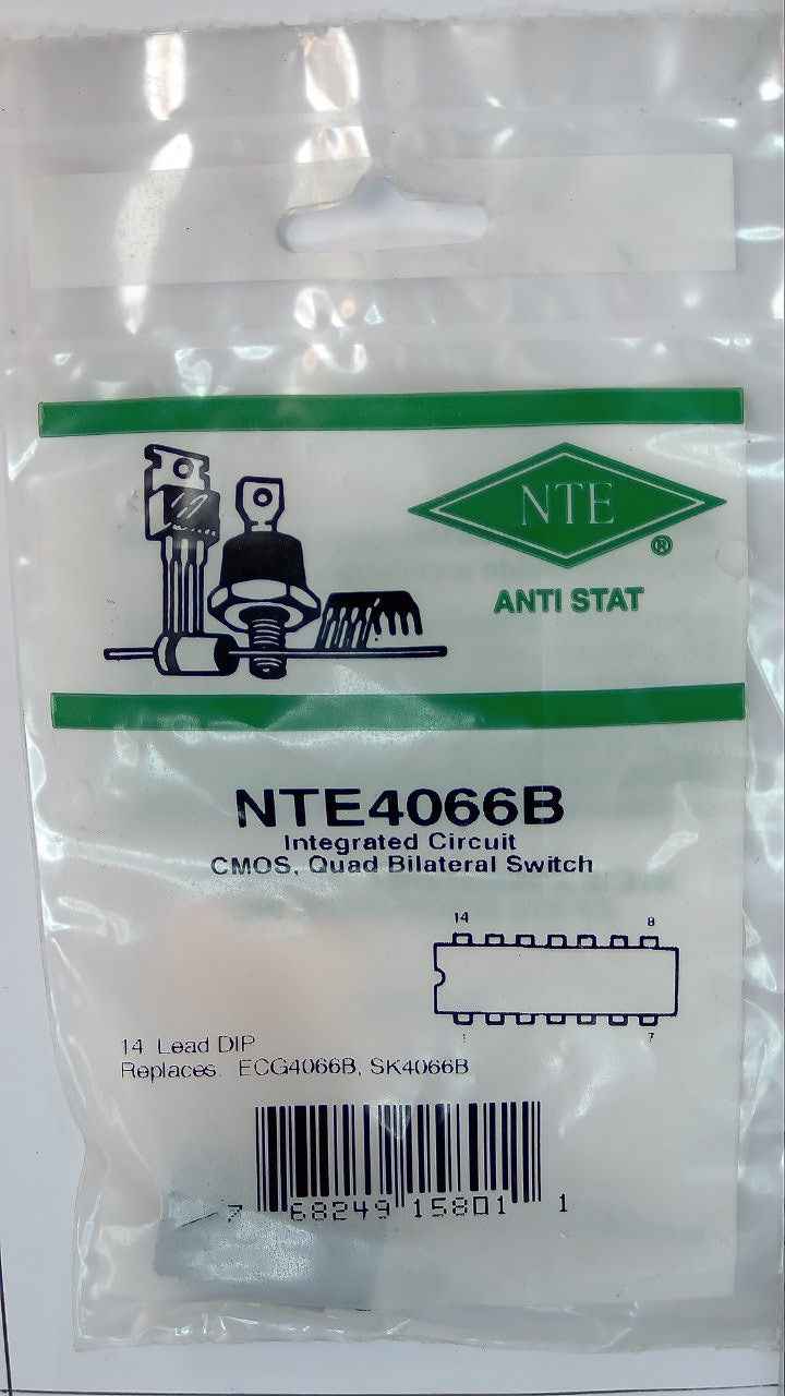 NTE4066B IC CMOS, Quad Bilateral Switch NTE