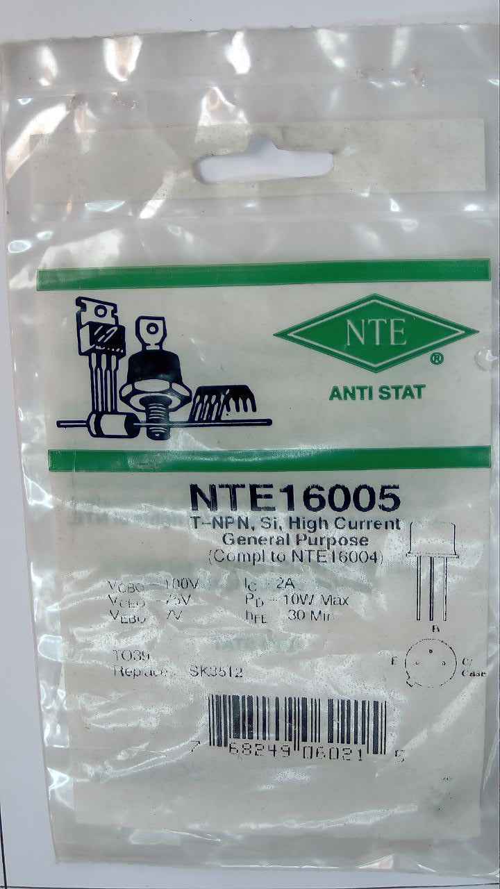NTE16005 T-NPN, Si, High General Purpose NTE
