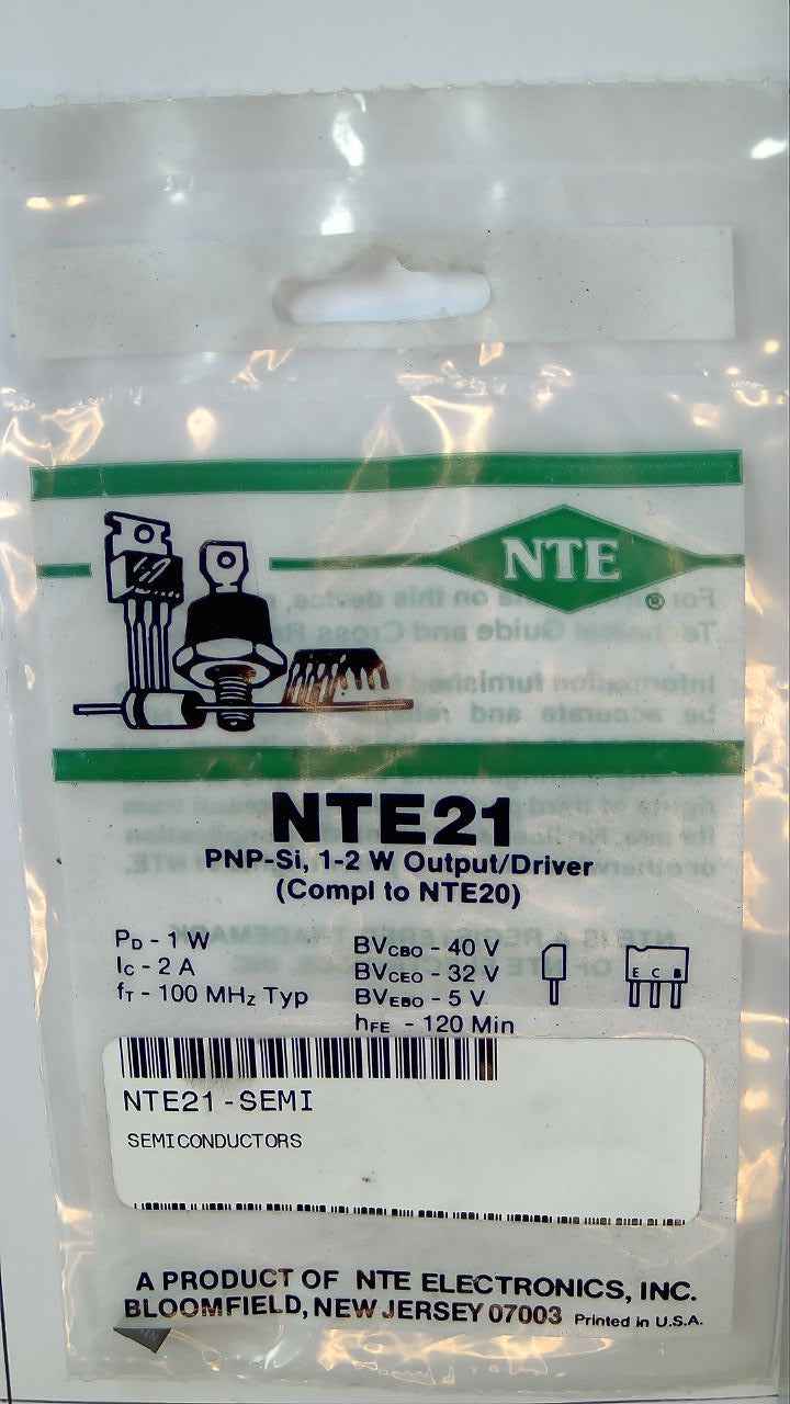NTE21 T-NPN, Si, Audio Power Amp, Sw NTE